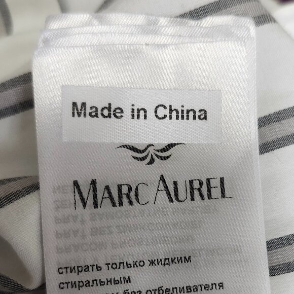 Marc Aurel Women's White/Grey/Black Striped Button Up Shirt Size 36 - Picture 5 of 8